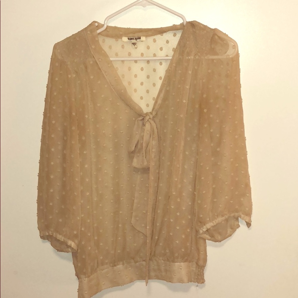 Tie Front Ivory Blouse
